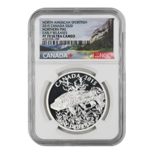 Canada 1 oz Silver North American Sportfish Northern Pike (2)