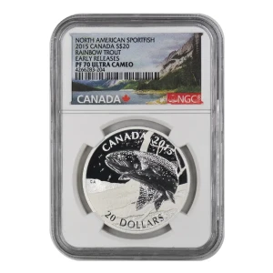 Canada 1 oz Silver North American Sportfish Rainbow Trout