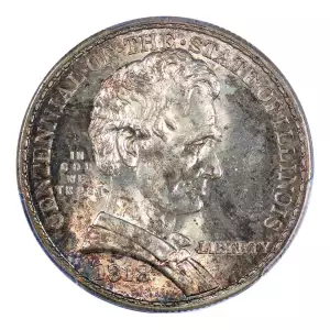Classic Commemorative Silver--- Illinois Centennial 1918 -Silver- 0.5 Dollar (4)
