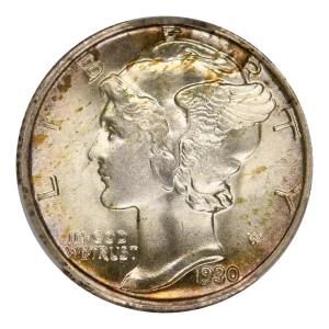 Dimes---Winged Liberty Head or Mercury 1916-1945 -Silver- 1 Dime (4)
