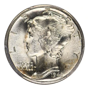 Dimes---Winged Liberty Head or Mercury 1916-1945 -Silver- 1 Dime (3)