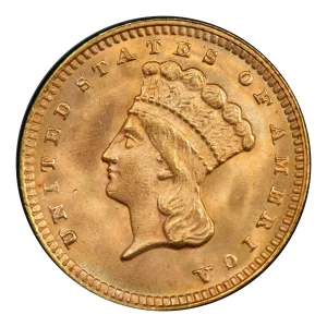 Gold Dollars---Indian Princess Head, Large Head 1856-1889 -Gold- 1 Dollar (3)