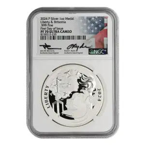 Liberty & Britannia 1 oz Silver Medal (2)