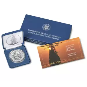 Mayflower 400th  Anniversary Silver Reverse Proof Metal