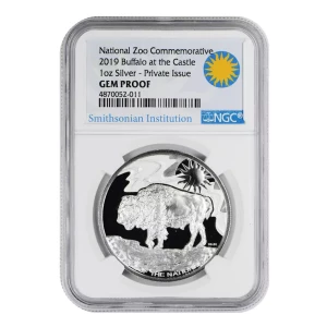 National Zoo Commemorative 2019 Buffalo at the Castle 1oz silver private issue