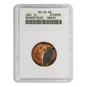  ND Lincoln Memorial Cent ANACS MS-62 Broad Struck RB