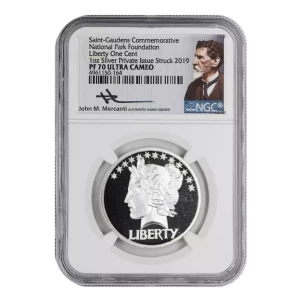 Saint-Gaudens Commemorative National Park foundation Liberty One Cent 1 oz silver private issue (2)