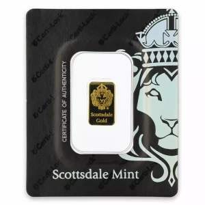 Scottsdale Gold 2 g Lion Gold Bar	