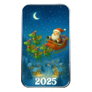Scottsdale Mint Dinosaur Sleigh Ride 1 oz Silver Colorized Bar [DUPLICATE for #564560] (2)