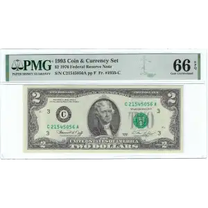 $2 1976 Green seal Small Size $2 Federal Reserve Notes 1935-C