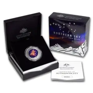 2016 Australia $5 Colored Proof Silver Domed Coin; Ursa Major