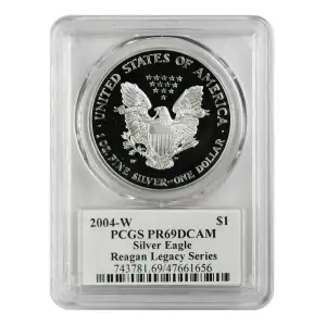 2004-W $1 Silver Eagle Cameron Reagan, DCAM