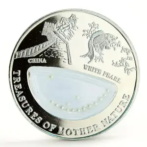 2012 Fiji Silver $1 Treasures of Mother Nature White Pearl China (2)