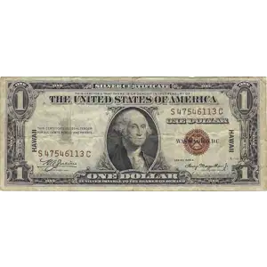 $1 1935-A brown seal Emergency Notes Issued During WW2 2300