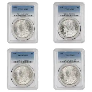 1896 Morgan Dollar PCGS MS63 - Lot of 4