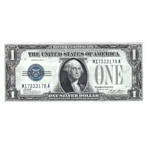 $1 1928-A blue seal. Small Silver Certificates 1601