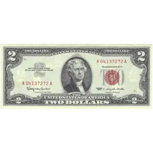 $2 1963 red seal. Small Legal Tender Notes 1513
