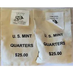 2000- P.D. State Quarters Virginia $25 U.S. Mint Sewn Bags