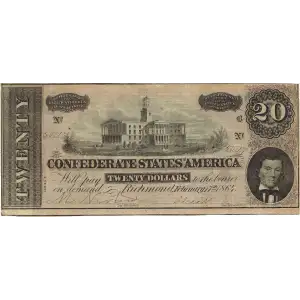 20 Dollars 6.4.1864, ACT OF 25.12.1863; 1864 ISSUE  Specialized Notes S872