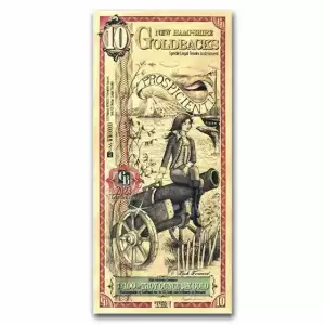 10 New Hampshire Goldback - Aurum Gold Foil Note (24k) (2)
