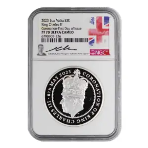 Malta King Charles III Coronation 2 ozt Silver