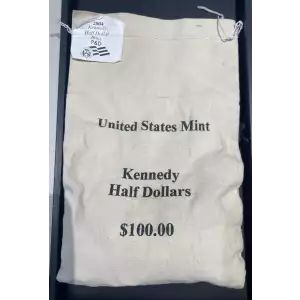 2004-P.&D. Kennedy Half Dollars $100 Sewn Mint Bag