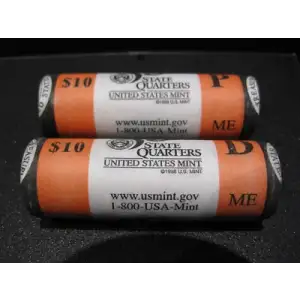 2003 P&D Maine State Quarters BU Mint Rolls