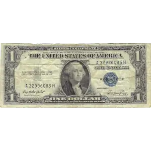 $1 1935-E blue seal. Small Silver Certificates 1614