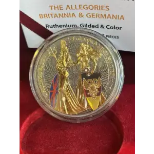 2019 Germania Mint Allegories: Britannia & Germania Ruthenium, Gilded & Color