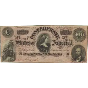 $100   Issues of the Confederate States of America CS-56