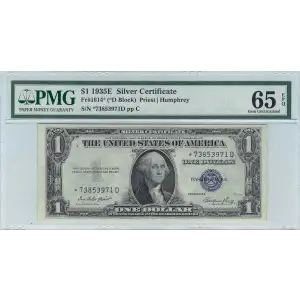 $1 1935-E blue seal. Small Silver Certificates 1614*
