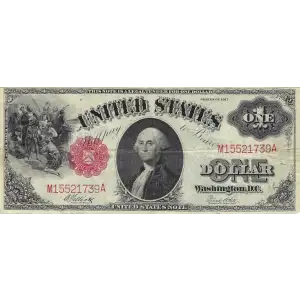 $1 1917 Small Red, scalloped Legal Tender Issues 37a