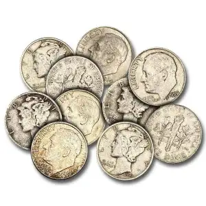 $1 Face Value 90% Silver Dimes (Pre-1965)
