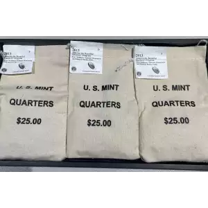 2013 - P.D.S.  ATB Quarters Fort McHenry $25 U.S. Mint Sewn Bags