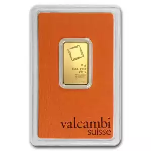 10 g Gold Bar - Valcambi Design (Carded) (2)