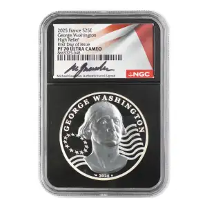 French George Washington 2 oz Silver