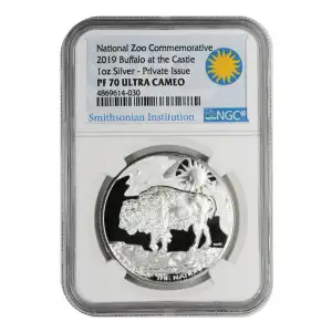 National Zoo Commemorative 2019 Buffalo at the Castle 1oz silver private issue (2)
