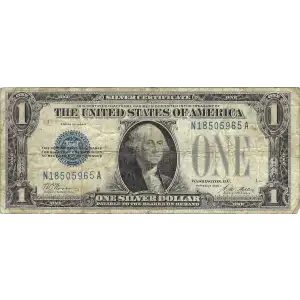 $1 1928-A blue seal. Small Silver Certificates 1601