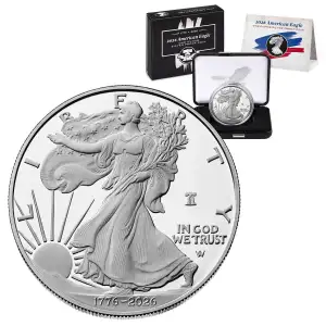 1776-2026-W Proof American Silver Eagle Liberty Bell Privy w/Box & COA