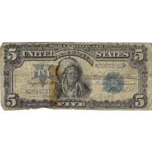 $5 1899 Blue Silver Certificates 280m