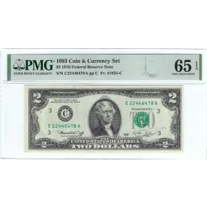 $2 1976 Green seal Small Size $2 Federal Reserve Notes 1935-C