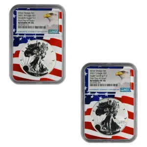 2021 W Heraldic Eagle T-1 First Day of Issue Silver Design Set (3)