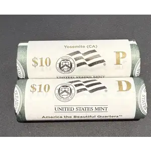 2010 P&D Yosemite (CA) ATB Quarters BU Mint Rolls