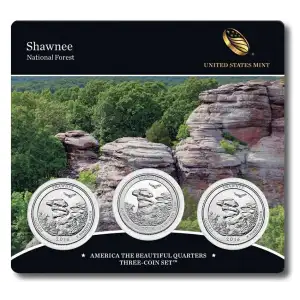 2016 Shawnee National Forest America The Beautiful 3-Coin Quarter Set