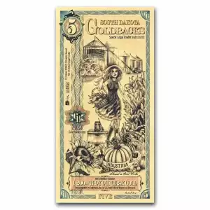 5 South Dakota Goldback - Aurum Gold Foil Note (24k) (2)