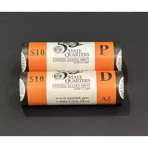 2008 P&D Arizona State Quarters BU Mint Rolls