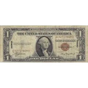 $1 1935-A brown seal Emergency Notes Issued During WW2 2300