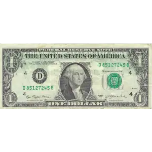 $1 1977 Green seal. Small Size $1 Federal Reserve Notes 1909-D