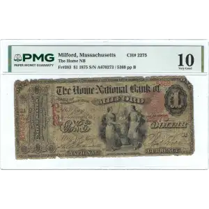 $1 1875 Red with scallops First Charter Period 383