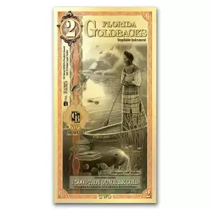 2 Florida Goldback - Aurum Gold Foil Note (24k)